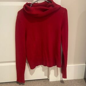 Vibrant Red Cowl Neck Sweater